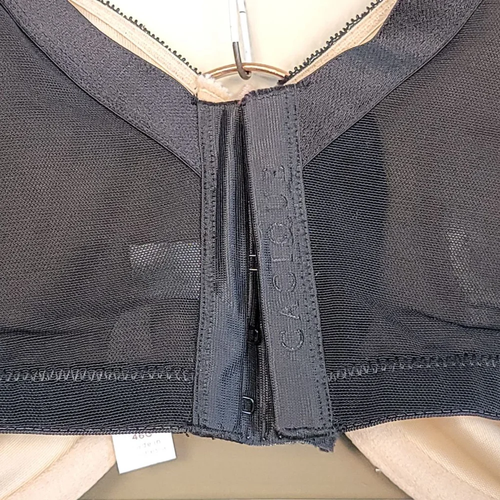 Cacique Unlined Full Coverage Black Lace Bra No Show Hipster Panties Set 46G - Picture 5 of 13